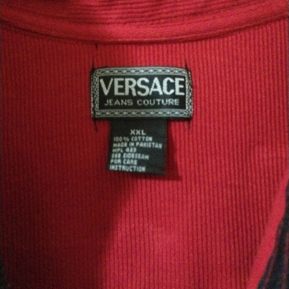 Men's Red Versace Jeans Couture half zip - Picture 2 of 5